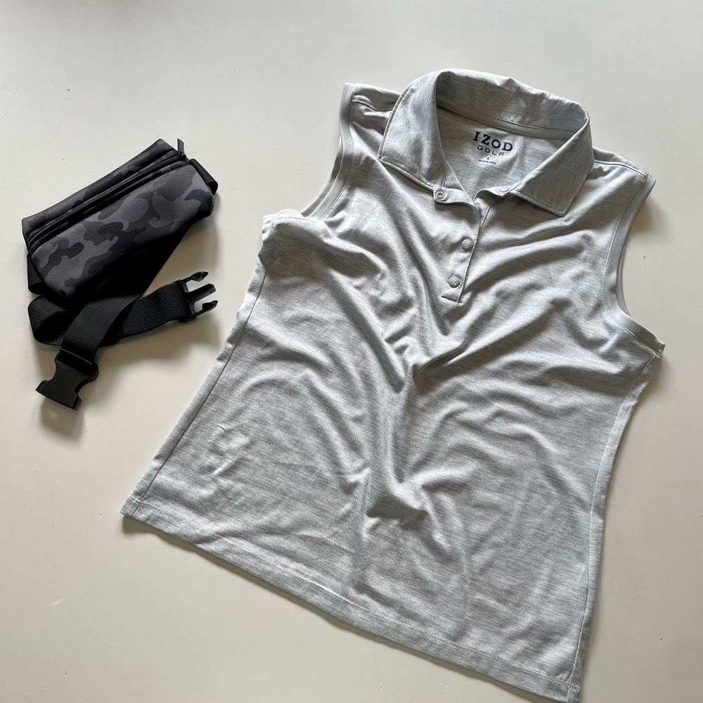 Izod golf tank/polo, grey, size small, great condition